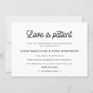 Convite Atualização de casamento com letra Love paciente v