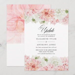 Convite Atualização de casamento de dália rosa pastel suav