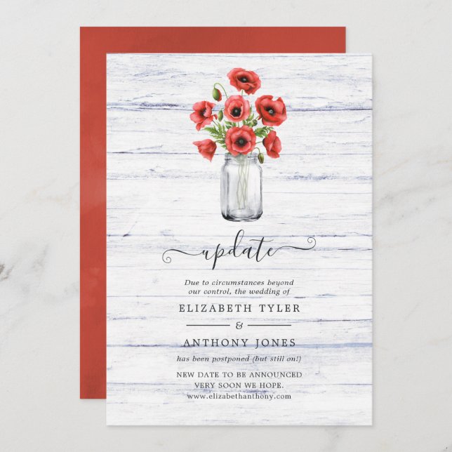 Convite Atualização de Casamento de País Russo com Vidro V (Frente/Verso)