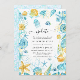 Convite Atualização de Casamento de Vida do Mar Azul e Ama