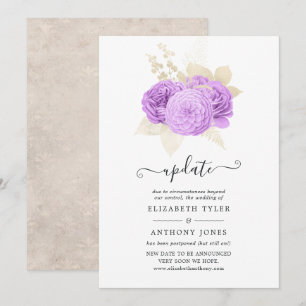 Convite Atualização de Casamento Floral de Púrpura e de Ma