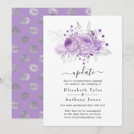 Convite Atualização de Casamento Floral Lavanda e Prata