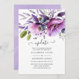 Convite Atualização de Casamento Floral Violet Poppy