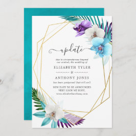 Convite Atualização de Casamento Geométrico Tropical