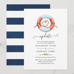 Convite Atualização de Casamento Náutico em Aquarela