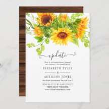 Atualização de casamento Rustic Bohemian Sunflower