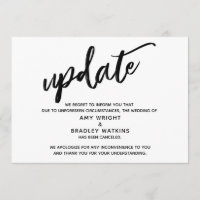 Atualização do Aviso de Casamento Cancelado Escrit