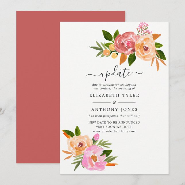 Convite Atualização do Casamento de Primavera (Frente/Verso)