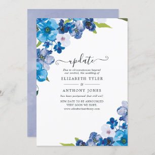 Convite Atualização do Casamento Floral Azul
