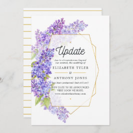 Convite Atualização Geométrica Dourada de Casamento Herbár