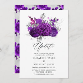 Convite Atualização Real do Casamento Floral de Roxo e Pra