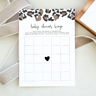 Convite AUBREE Leopard Imprima Safari Chá de fraldas Bingo