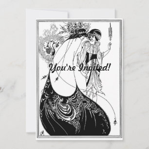 Convite Aubrey Beardsley A Saia do Pavão Art Nouveau