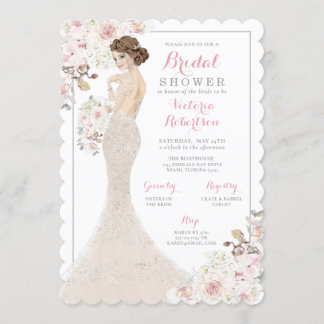 Convite Auburn Glam Bride em Chá de panela