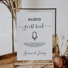 Convite Audio Guest Book Wedding Sign Modelo,