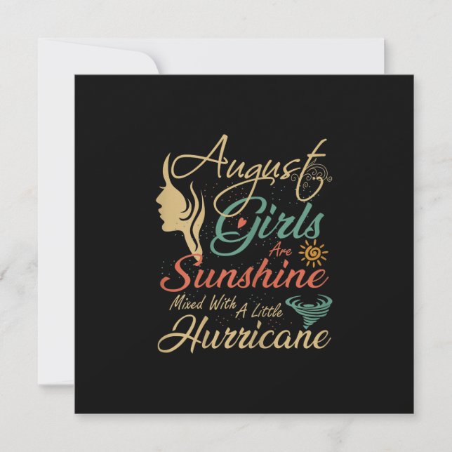 Convite August Girls Are Sunshine August Birthday (Frente)