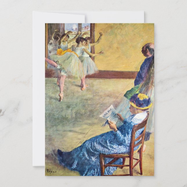 Convite Aula de Balé, o Salão de Dança por Edgar Degas (Frente)