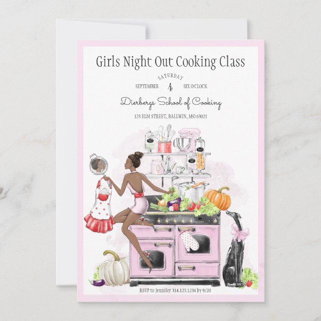 Convite Aula de culinária Noturna das Meninas (Frente)