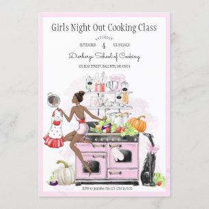 Convite Aula de culinária Noturna das Meninas