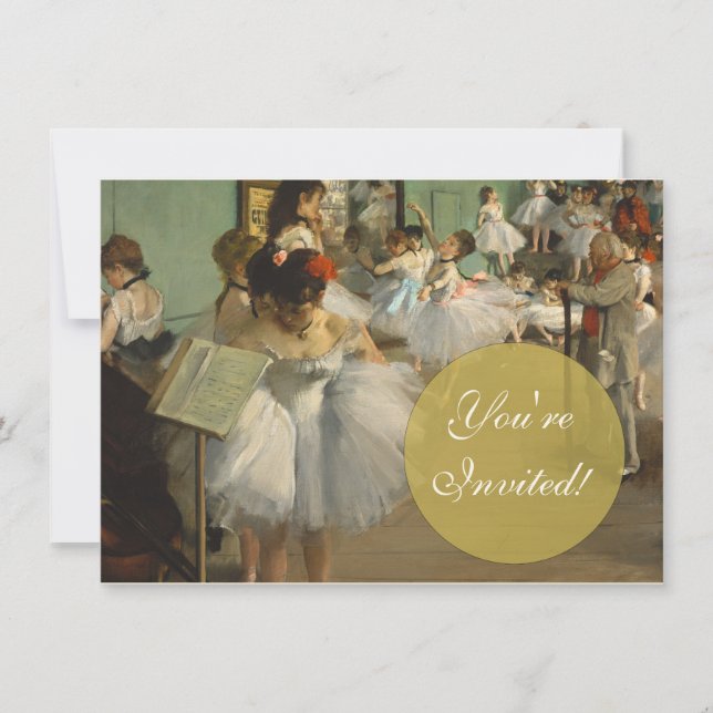 Convite Aula de Dança de Degas Bailarinas de Ballet Bailar (Frente)