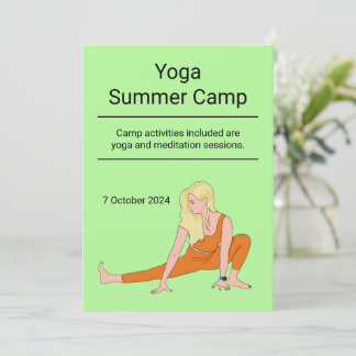 Convite Aulas personalizadas de yoga para saúde em retiro