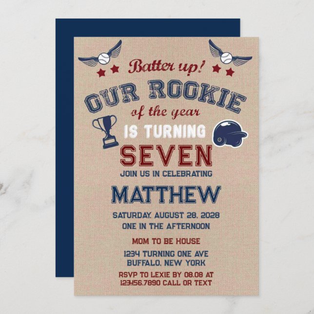 Convite Aumente O Nosso Pequeno Rookie Está Virando Adicio (Frente/Verso)