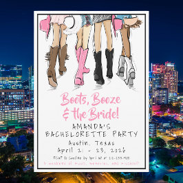 Convite Austin Bachelorette Party Boots & Besties