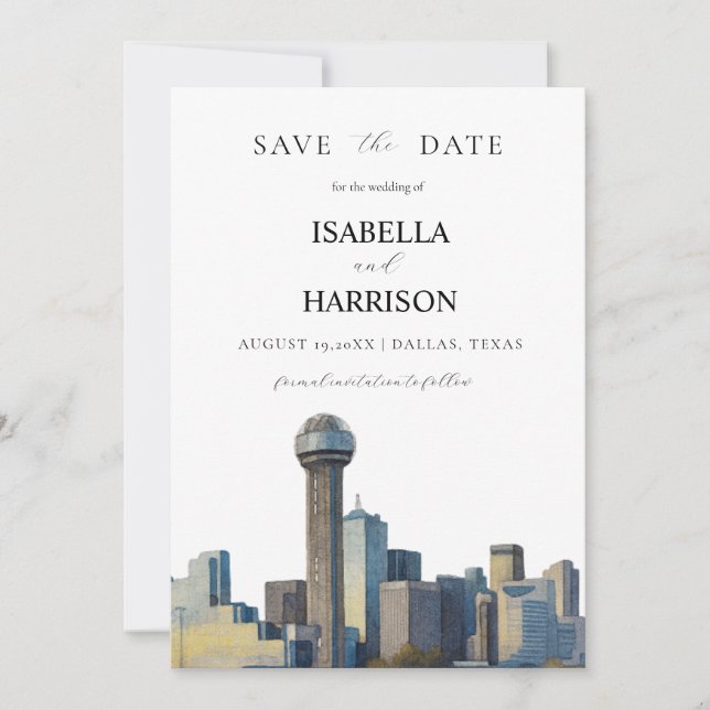 Convite AUSTIN Dallas Save the Date Template (Frente)