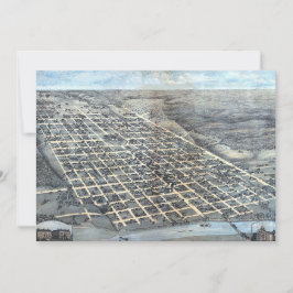 Convite Austin, Texas Antique Aerial City Map de 1873