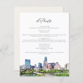 Convite AUSTIN TEXAS Skyline Details Insert Card