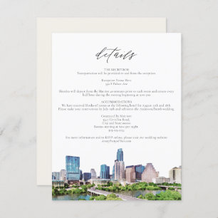 Convite AUSTIN TEXAS Skyline Details Insert Card