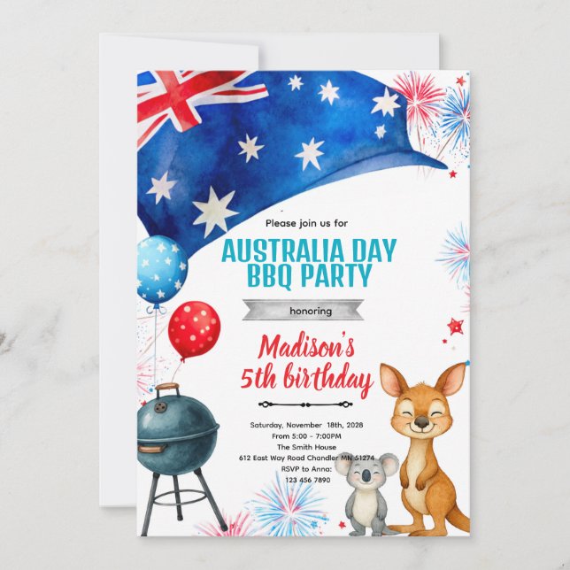 Convite Australia Day party Invitation (Frente)