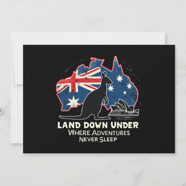 Convite Austrália, Kangaroo Aussies, desce abaixo (Frente)