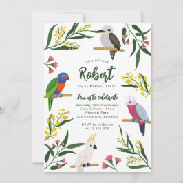 Convite Australian Birds Birthday Invitation