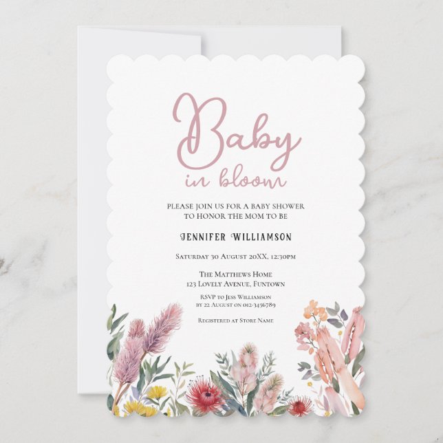 Convite Australian Botanical Baby Shower invitation (Frente)