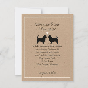 Convite Australian Terriers com Caudas Longas Casamento