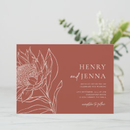 Convite Australiano Nativo Botânico Waratah Protea