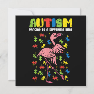 Convite Autismo Dançando em um Ritmo Diferente Flamingo Fo
