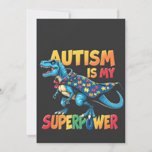 Convite Autismo É Meu Superpoder Dinossauro Autismo Consci