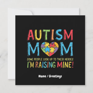 Convite Autismo Mãe Dando Algumas Pessoas Procurando Seus