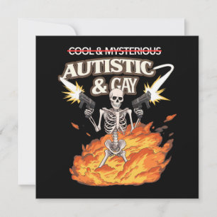 Convite Autista e esqueleto Gay Engraçado Autismo consciên