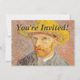 Convite Autorretrato de Vincent Van Gogh com Chapéu de Pal