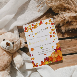 Convite Autumn Baby Shower- Fall in Love Baby Shower Party