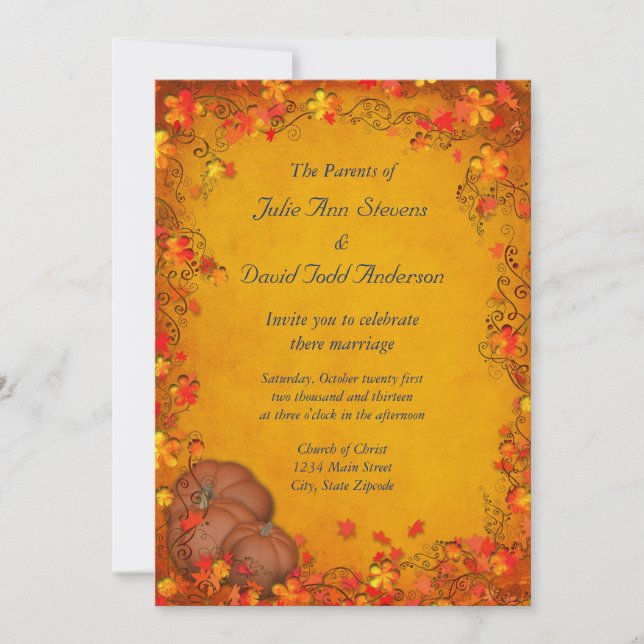 Convite Autumn Bliss Wedding (Frente)