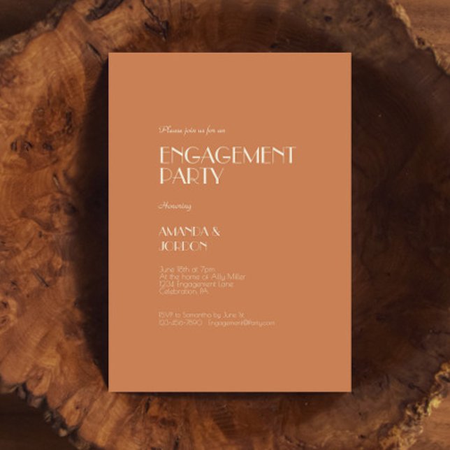 Convite Autumn Boho Deco | Festa de noivado Terracotta (Criador carregado)