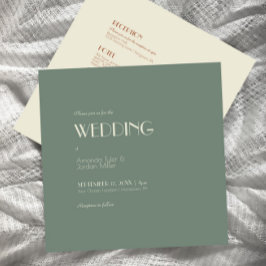 Convite Autumn Boho Deco Sage Green Square All One