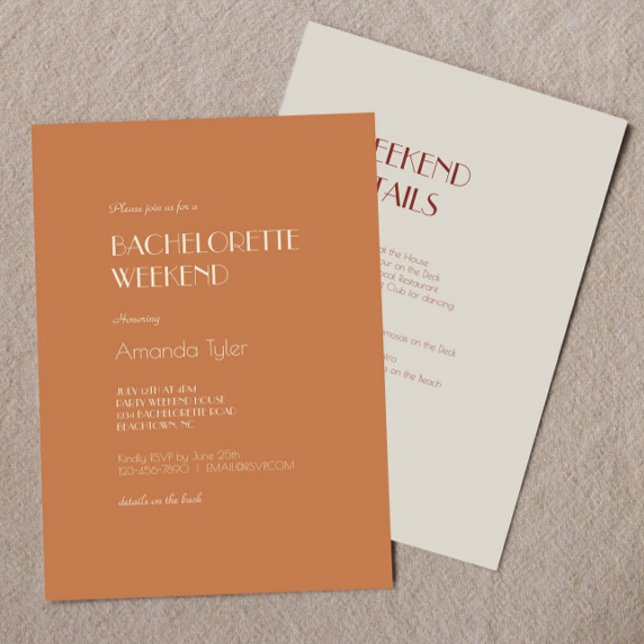 Convite Autumn Boho Deco | Terracotta Bachelorette Weekend (Criador carregado)