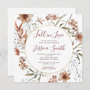 Convite Autumn Boho Selvagens Caem no Chá de panela do Amo