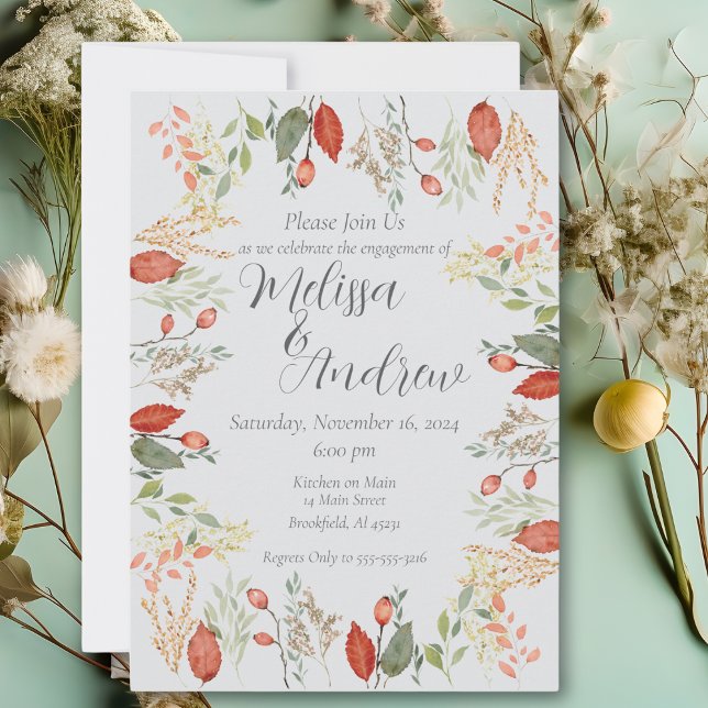 Convite Autumn Botanical Wedding (Criador carregado)