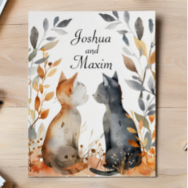 Convite Autumn Cats Wedding